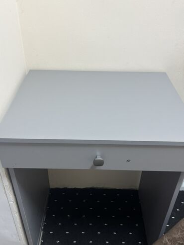 тумбочка для косметики с зеркалом: Туалетный столик, С зеркалом, цвет - Серый