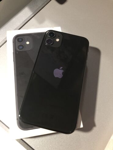 Apple iPhone: IPhone 11, 64 GB, Qara, Zəmanət, Face ID, Sənədlərlə