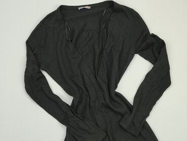 czarne t shirty w serek damskie: Kardigan, Orsay, M, stan - Dobry