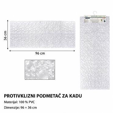 KMT Prozirna bela prostirka za kadu tačkice 3280075 Protivklizni