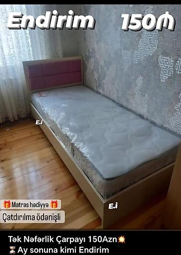 Çarpayılar: Yeni, Təknəfərlik çarpayı, Bazasız, Matras ilə, Siyirməsiz, Azərbaycan — 3