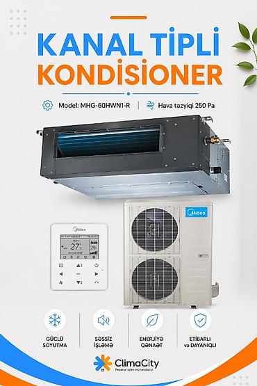 Məişət texnikası: Kondisioner Midea, Yeni, 85-90 kv. m, Split sistem, Kredit yoxdur, Pulsuz quraşdırılma — 10