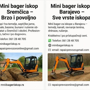 Građevinarstvo i rekonstrukcija: Mini bager iskop Barajevo – Sve vrste iskopa Mini bager za iskope u — 4