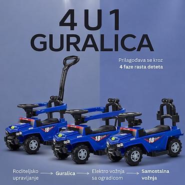 kapibara igracka: Multifunkcionalna dečija guralica Džip 4u1 na akumulator – Plava Šifra — 2