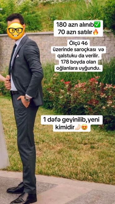 ag koynekler kisi ucun: İkinci əl kostyum satılır, yeni kimi👍