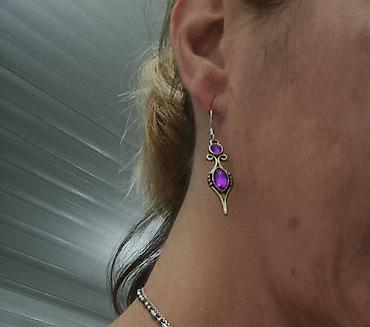 Minđuše: Ručno rađene mindjuse od gline sa unikatnim apstraktnim dezenom i — 23