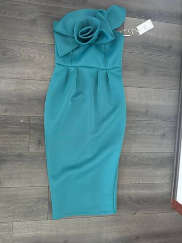 kraljevski plava haljina: Atraktivna moderna haljina brenda IROCOCO sa cvetom, nova sa etiketom