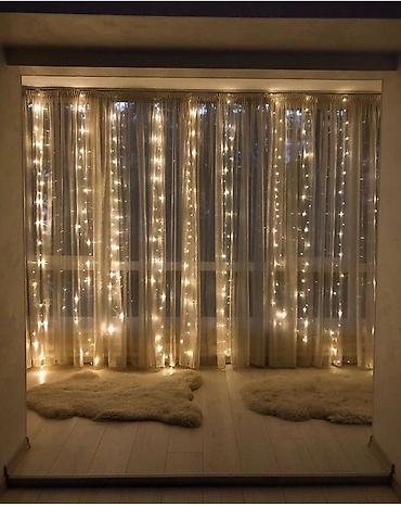 Светодиодные гирлянды: Гирлянда 3 метра в длину 3 метра в ширину 

 3*3 шторки Новый год — 2