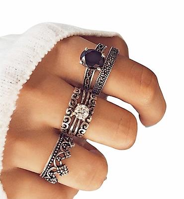 Бижутерия: Кольца шакектер в винтажном стиле 💍 Создайте изысканный акцент в — 1