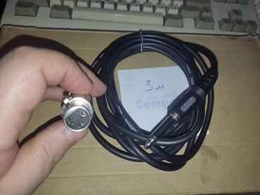 Другая аудиотехника: Кабель для микрофона Female XLR to Male 1/4 (6.35mm) TS, 3 метра