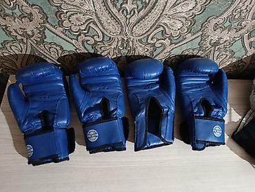 Кол каптар: Боксерские перчатки Everlast, синие, комплект из двух пар. - Материал — 3