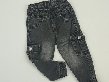 luźne czarne jeansy: Джинсові штани, 12-18 міс., стан - Хороший