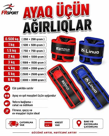 Digər idman və istirahət malları: 💥 ayaq üçün ağırlıq, qruz ✅ 7/24 əlaqə saxlaya bilərsiz. ✅ — 1