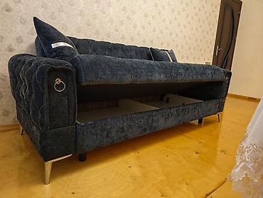 divan mini: Tünd boz rəngdə, qrafit tonlarında şık dizayna malik 3 nəfərlik divan — 7