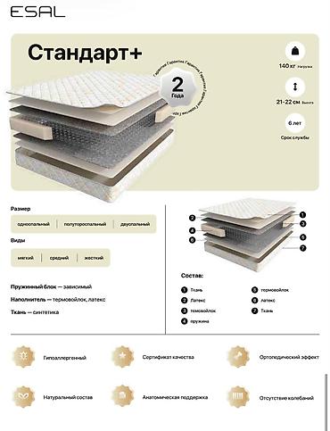 🛏 Матрас «Стандарт+» Комфортный матрас с зависимым пружинным блоком и