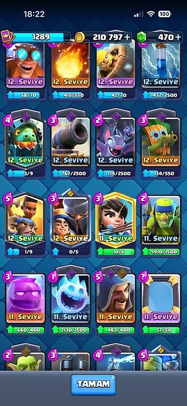 mini araba: Clash Royale hesabı – geniş emote və güclü kart kolleksiyası - Kral — 6
