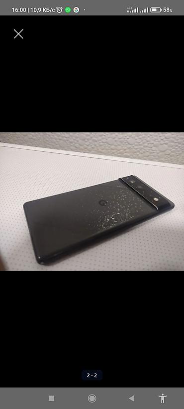 google: Google Pixel 6, Б/у, 128 ГБ, цвет - Черный, eSIM, 1 SIM — 1