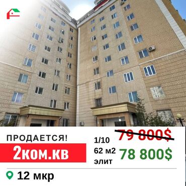 продам 1 ком квартиру: 2 комнаты, 63 м², Элитка, 1 этаж, Косметический ремонт