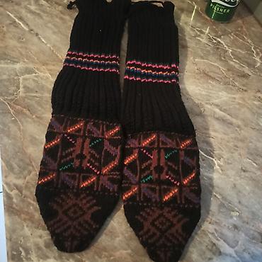Čarape: Ručno pletene vunene čarape – opanci/putaše sa bogatim etno motivima — 5