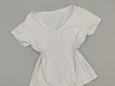 t shirty damskie białe w serek: T-shirt, M, stan - Dobry