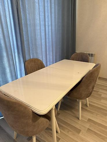 kure coreyi: Qonaq otağı üçün, İşlənmiş, Açılan, Dördbucaq masa, 6 stul — 2