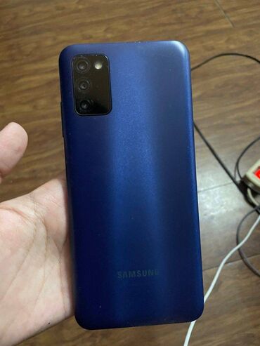 təcili telefon: Samsung Galaxy A03s, 32 GB, rəng - Mavi, Barmaq izi, İki sim kartlı, Face ID
