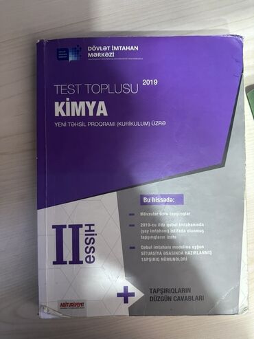 Kimya Testlər 11-ci sinif, 2-ci hissə, 2019 il