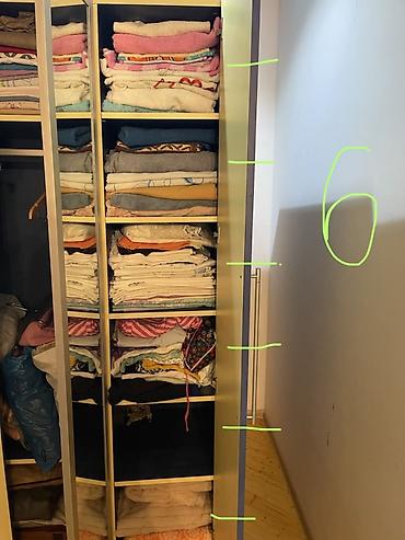 stul ucuz: Üç qapılı paltar şkafı - Ölçülər: hündürlük 195 sm, en 125 sm — 5