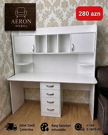 mebel ikinci el ofismebeli: Aeron Mebel – yazı/iş masası üst dolablarla Yazi masasi H-160,E-160 — 1