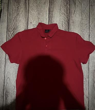 pull and: Мужская футболка, L, Massimo Dutti, Б/у, цвет - Красный, Самовывоз — 1