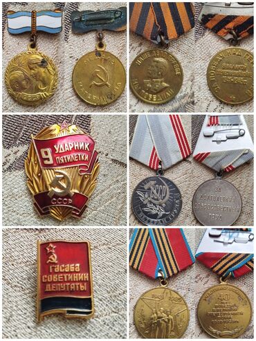 Heykəlciklər: 🎖️ SSRİ Tarixi Orijinal Medallar və Nişanlar Dəsti | 6 Ədəd 🧭 Tarix