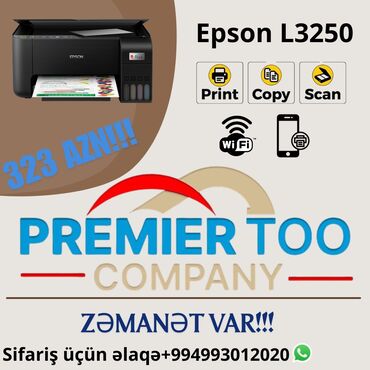 Printerlər: Epson L3250 rəngli çap, surət çıxarma və skan funksiyalarını