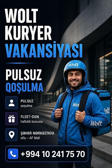 çoban isi: Sürücü-kuryer tələb olunur, Şəxsi nəqliyyat vasitəsi ilə, Həftəlik ödəniş, Təcrübəsiz — 1