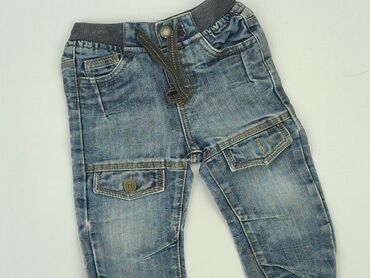 legginsy ocieplane 116: Denim pants, 9-12 months, condition - Good