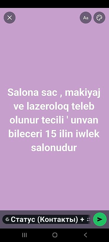 Əməkdaş axtarışı (vakansiyalar): Bileceride yerlesen 2 mertebeli salon arendaya verilir 15 ilin iwlek — 2