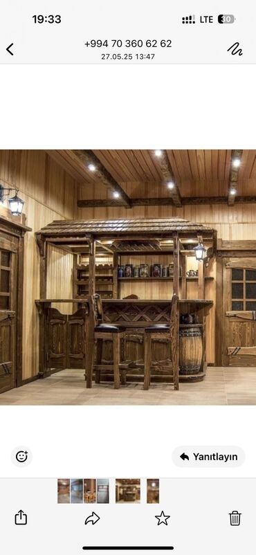 Bağ, çöl masa və oturacaq dəstləri: Diqqet; Qiymet 1metresi ucun qeyd edilib 🔺 Natural mebel