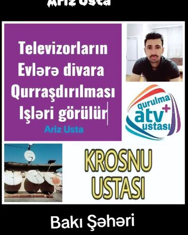 divar stolu: Krosnu ustası Krosna ustası Televizorların divara qurrasdırılması