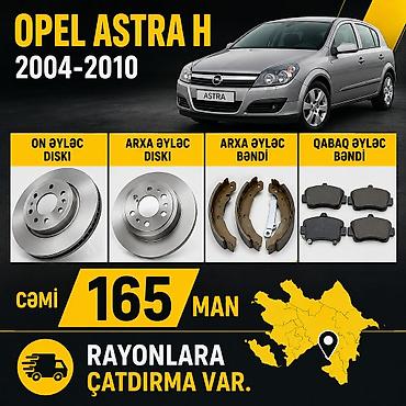 baraban: Opel Astra H (2004–2010) üçün komplekt əyləc dəsti Dəst tərkibi: - Ön — 1
