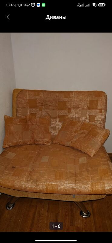 мебель диван раскладной: Цвет - Коричневый, Б/у