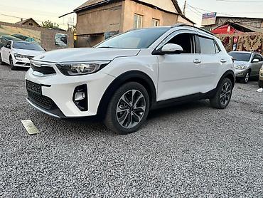 Kia: Компактный кроссовер Kia Stonic белого цвета, оснащенный рейлингами на — 11