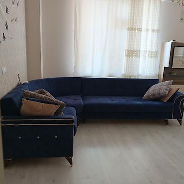 Künc formatında yumşaq mebel dəsti – dərin göy rəngli, velür tipli lalafo.az -da Künc formatında yumşaq mebel dəsti – dərin göy rəngli, velür tipli