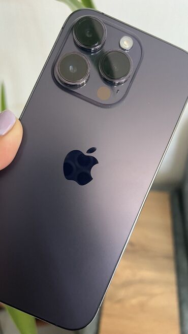 Apple iPhone: IPhone 14 Pro, Б/у, 256 ГБ, Deep Purple, Защитное стекло, Чехол, Коробка, 91 %