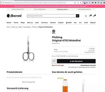 Nega noktiju: Pfeilring Original 4763 – makazice za nokte (nickelfrei) - — 4