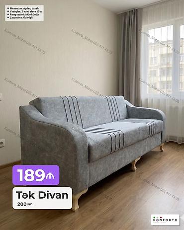 Ev və bağ: Tək Divan – 200 sm - Mexanizm: açılan, bazalı (yataq funksiyalı, alt — 1