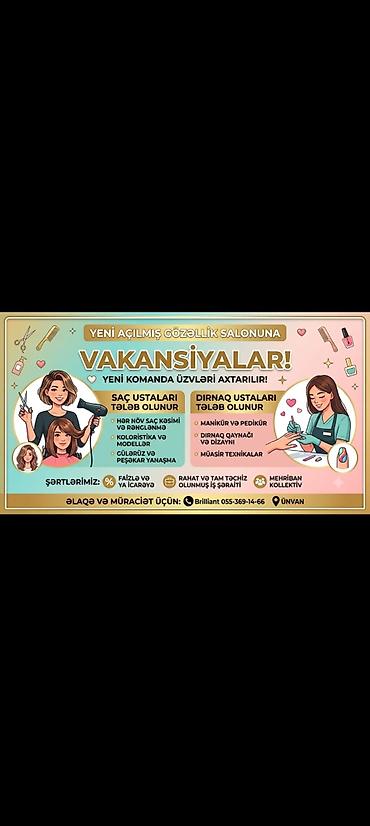 manikur ustası: Yeni açılmış gözəllik salonunda vakansiyalar! Axtarılan komanda — 1