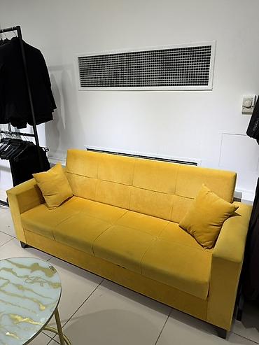 Divanlar: Sarı rəngli transformasiya olunan divan - Müasir minimal dizayn, düz — 1