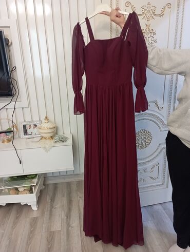 женское платье из вельвета: Ziyafət donu, Maksi, M