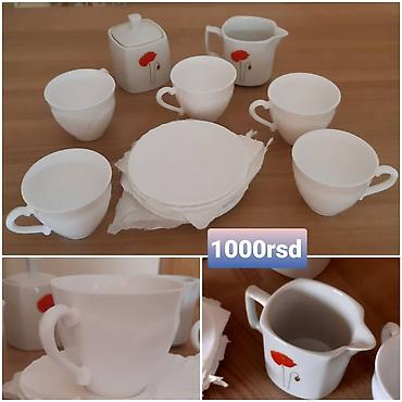 roto kese: Set za kafu/čaj od porcelana – 10 delova. Sadrži: - 6 belih šoljica — 1