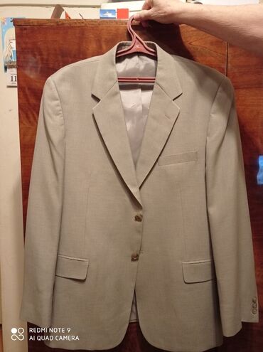 кожанный пиджак мужской: Костюм XL (EU 42), цвет - Серый