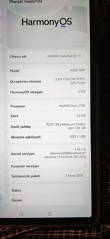 xiaomi redmi note 15: Satılır Huawei MatePad Se 11 planşet təzədi hər şeyi usdunde var — 6